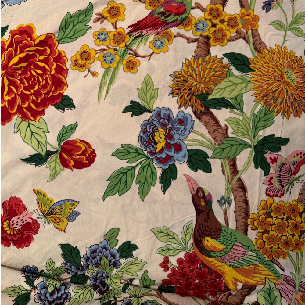 Whipoorwhill, red and purple hydrangea, king size cotton duvet cover.